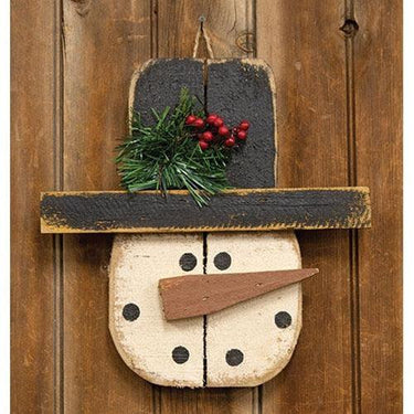 Rustic Hanging Pallet Snowman Head - The Fox Decor